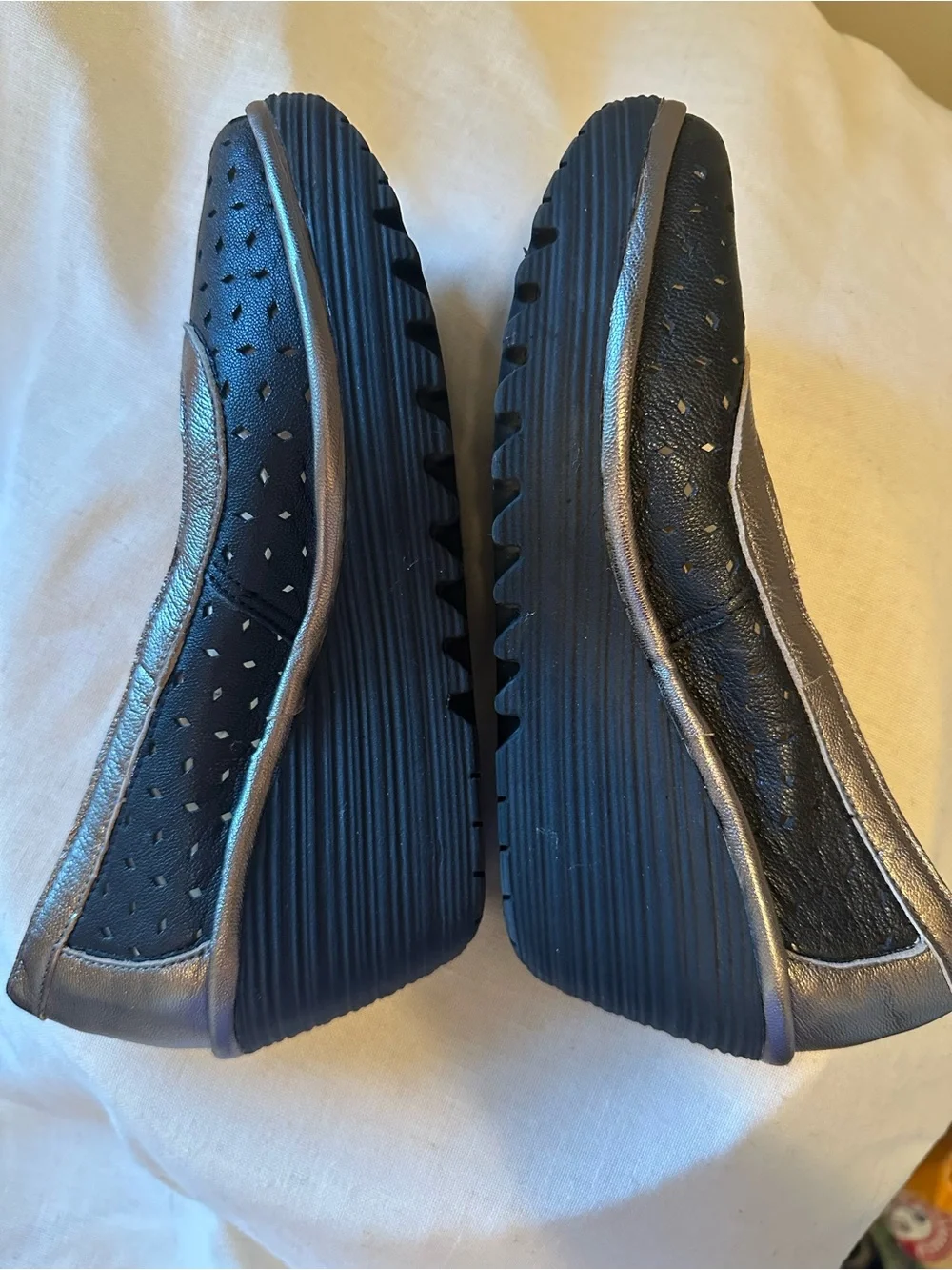 Fly London Yobe Wedges Chunky Black Metallic EU 38 Comfort Whimsigoth Earthy